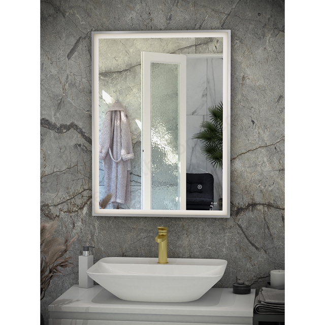 RAK Ceramics Art Square 600mm x 800mm Silver LED Mirror