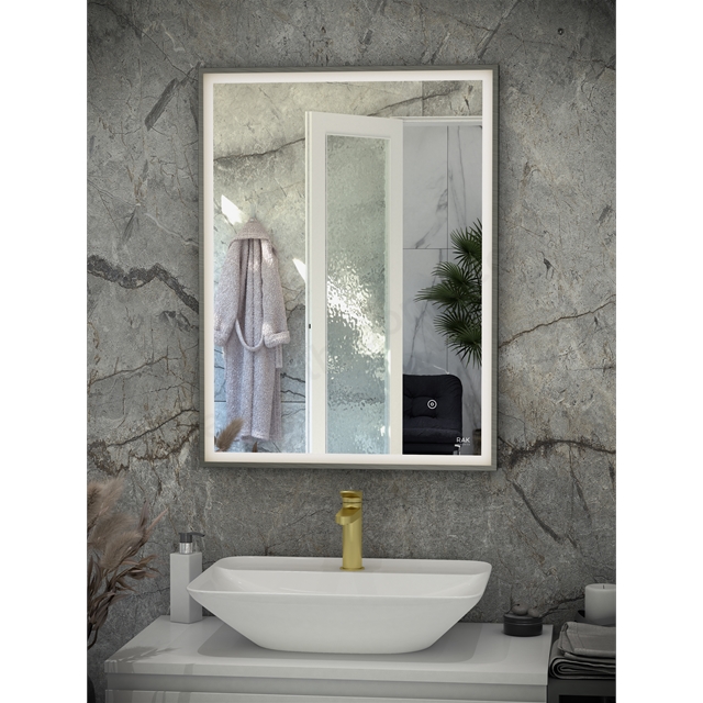 RAK Ceramics Art Square 600mm x 800mm Silver LED Mirror