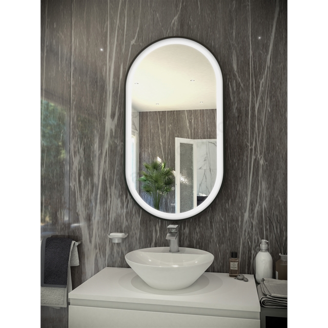 RAK Ceramics Art Oval 550mm x 1000mm Silver LED Mirror