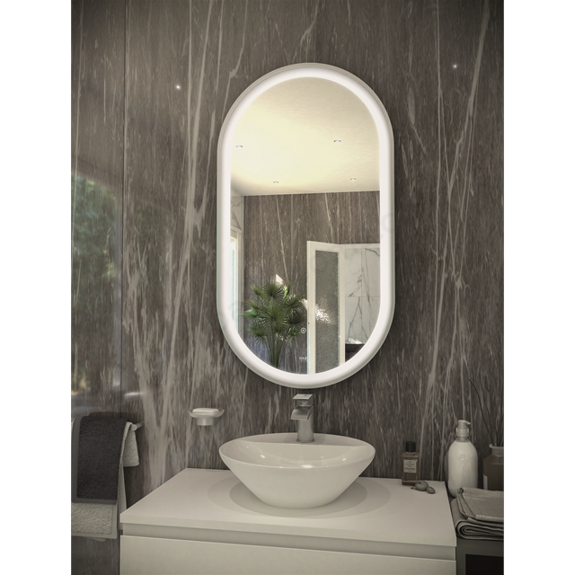 RAK Ceramics Art Oval 550mm x 1000mm Silver LED Mirror