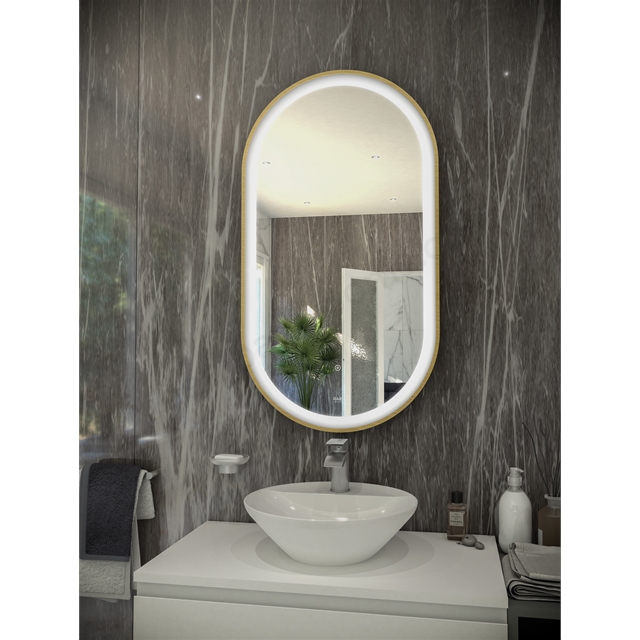 RAK Ceramics Art Oval 550mm x 1000mm Silver LED Mirror