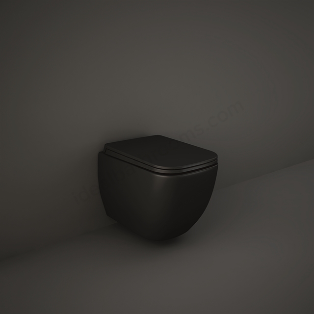 RAK Ceramics Feeling Rimless Wall Hung WC Pan - Matt Black