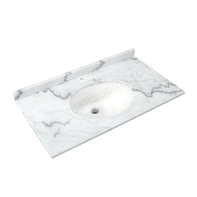 RAK Ceramics Washington 865mm x 505mm Marble Countertop w/ Basin - White