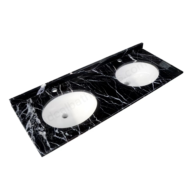 RAK Ceramics Washington 1265mm x 505mm Marble Countertop w/ Basin - Black