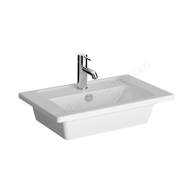 VitrA Integra Compact 600mm x 385mm 1 Tap Hole Vanity Basin - White