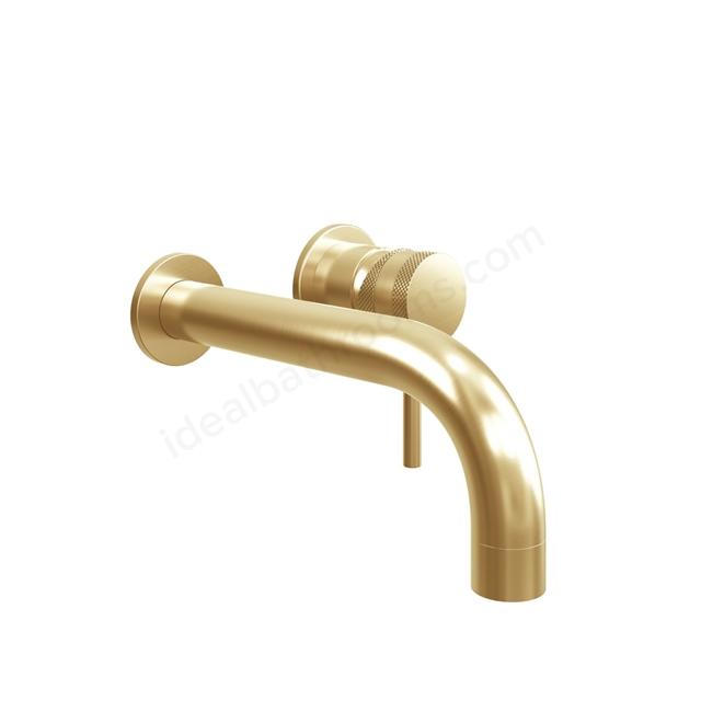 Scudo Core Collection Wall Mounted 1 Handle Basin Mixer - Brushed Brass