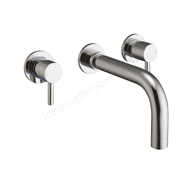 Scudo Premier  Wall Mounted 2 Handle Basin Mixer - Chrome