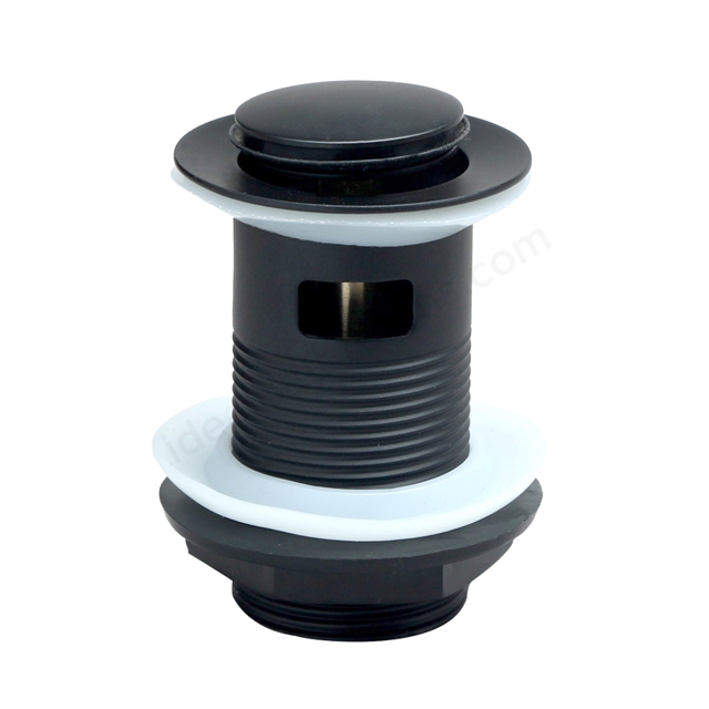 Scudo Round slotted Sprung Basin Waste - Matt Black