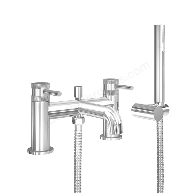 Scudo Core Collection 2 Tap Hole Deck Mounted Bath Shower Filler - Chrome
