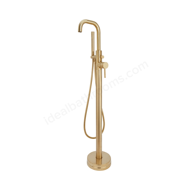 Scudo Core Collection 0 Tap Hole Freestanding Bath Tap - Brushed Brass