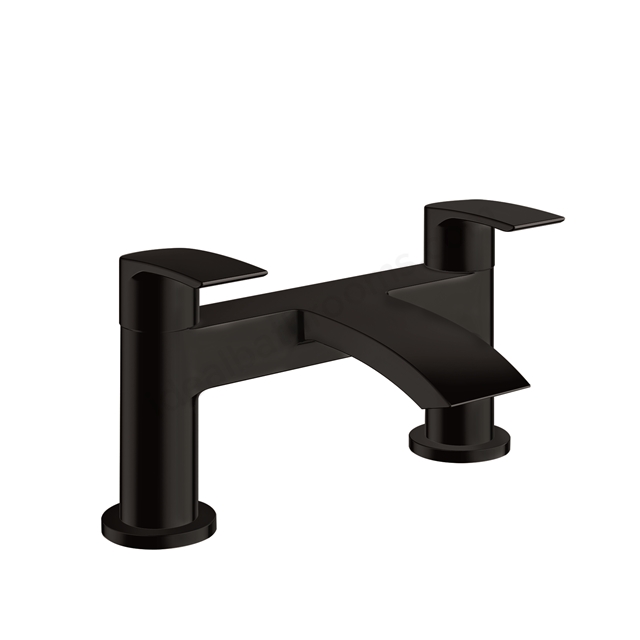 Scudo Belini 2 Tap Hole Deck Mounted Bath Filler - Matt Black