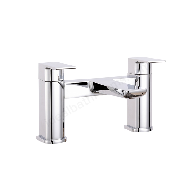 Scudo Muro 2 Tap Hole Deck Mounted Bath Filler - Chrome