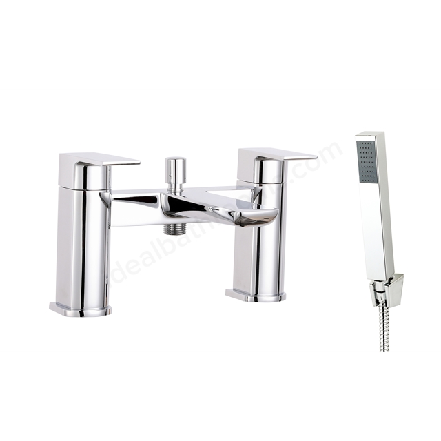 Scudo Muro 2 Tap Hole Deck Mounted Bath Shower Filler - Chrome