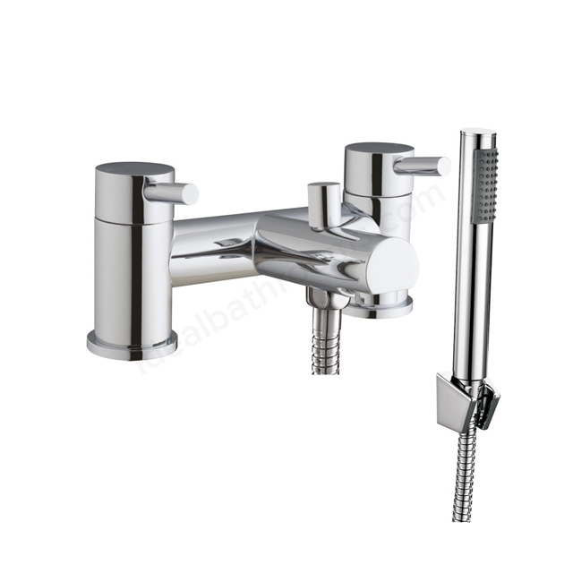 Scudo Premier 2 Tap Hole Deck Mounted Bath Shower Filler - Chrome