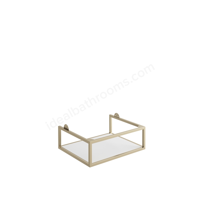 Scudo 600mm x 480mm x 200mm Frame with Dual Colour Shelf  - Brushed Brass