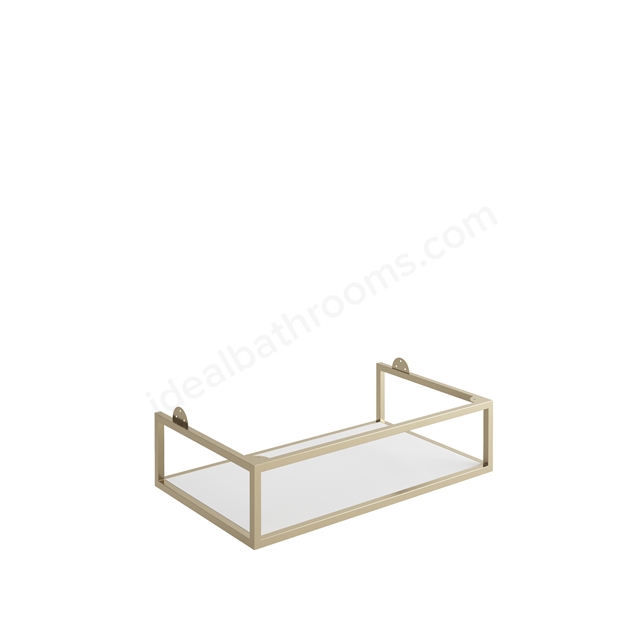 Scudo 800mm x 480mm x 200mm Frame with Dual Colour Shelf  - Brushed Brass