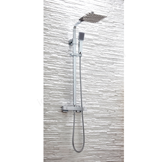 Scudo Elliot Square Rigid Riser Shower Set - Chrome