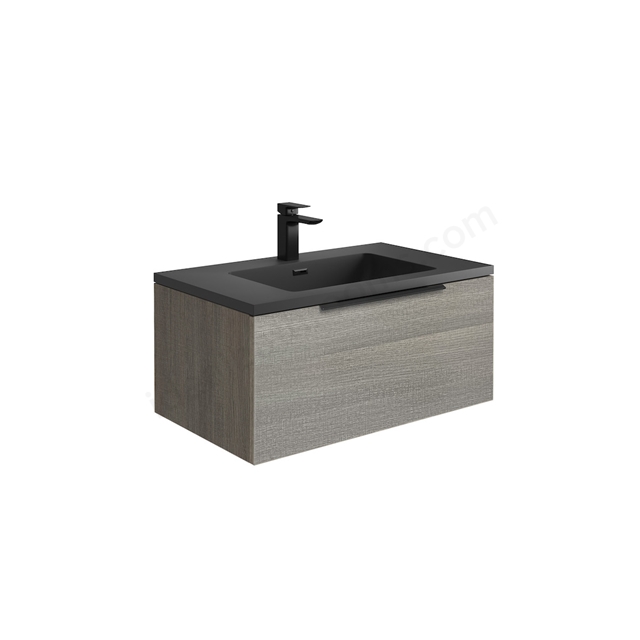 Scudo Ambience 790mm x 350mm x 475mm Wall Mounted Vanity Unit - Melamine/Oak