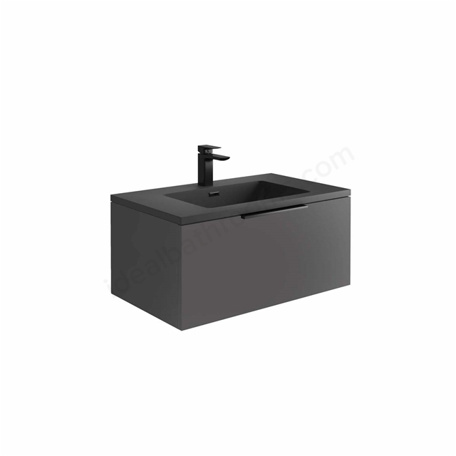 Scudo Ambience 790mm x 350mm x 475mm Wall Mounted Vanity Unit - Matt Grey