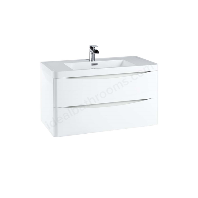 Scudo Bella 896mm x 450mm x 448mm Wall Mounted Vanity Unit - White