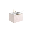 Scudo Chevron 590mm x 475mm x 397mm Wall Mounted Vanity Unit - Pink