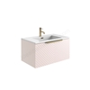 Scudo Chevron 790mm x 475mm x 397mm Wall Mounted Vanity Unit - Pink