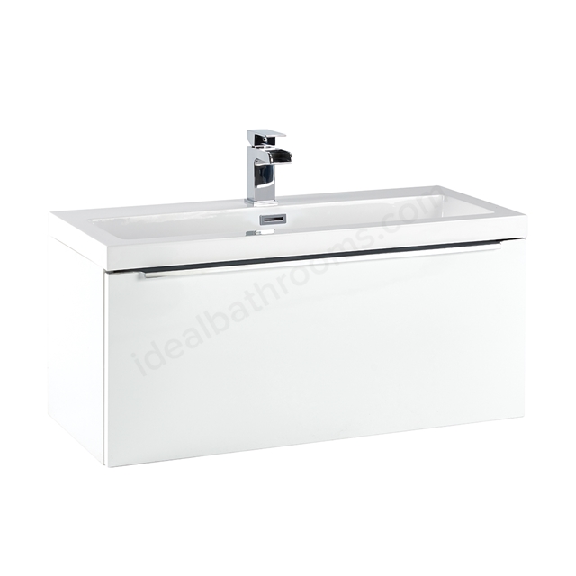 Scudo Muro 800mm x 375mm x 355mm Wall Mounted Vanity Unit - Gloss White