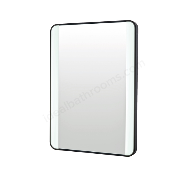 Scudo Mono 500mm x 700mm Soft Square Mirror w/ Demister & Colour Change - Matt Black