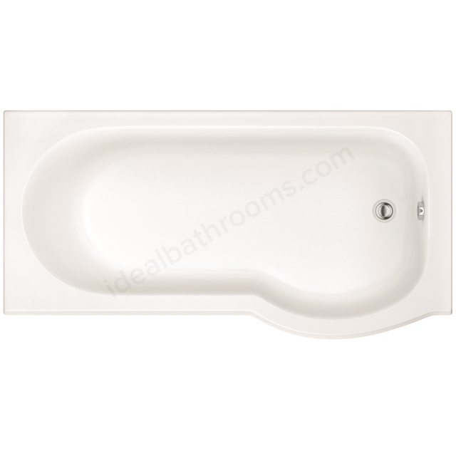 Scudo 1675mm x 850mm x 750mm Right Hand P Shape Shower Bath - White