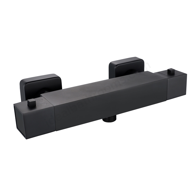 Scudo Mono Square Exposed Cool Touch Thermostatic Valve - Matt Black