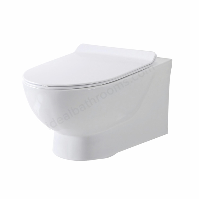 Scudo Belini 495mm x 300mm x 360mm Rimless Wall Hung Pan - White