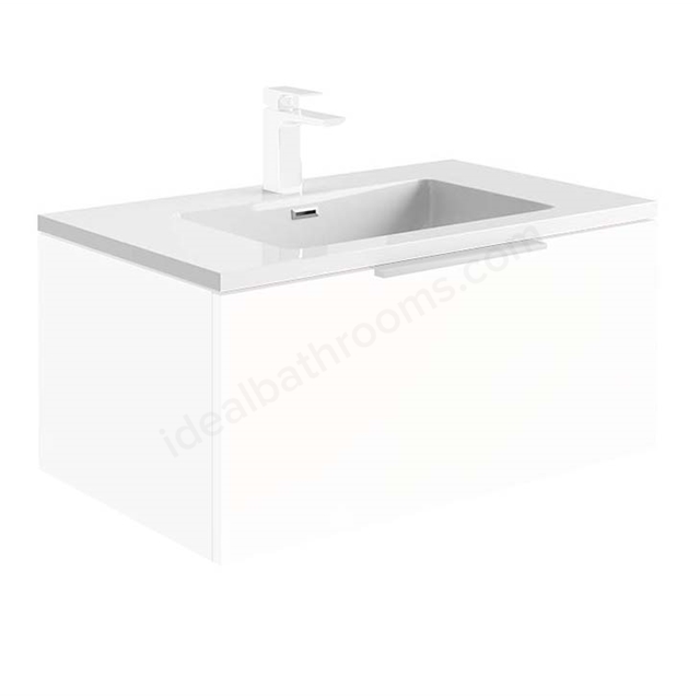 Scudo Ambience 800mm x 480mm 1 Tap Hole Vanity Basin - White
