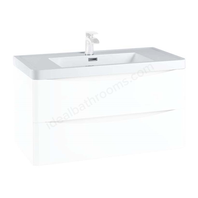 Scudo Bella 900mm x 450mm 1 Tap Hole Vanity Basin - White