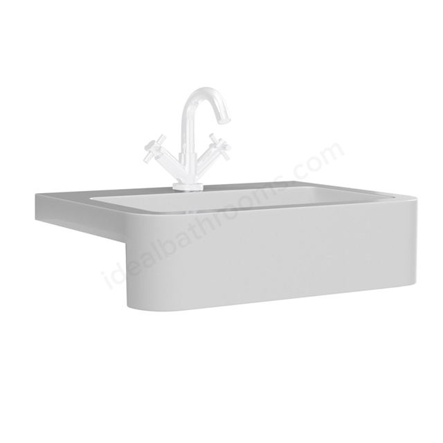 Scudo Classica 575mm x 420mm 1 Tap Hole Semi Recessed Basin - White