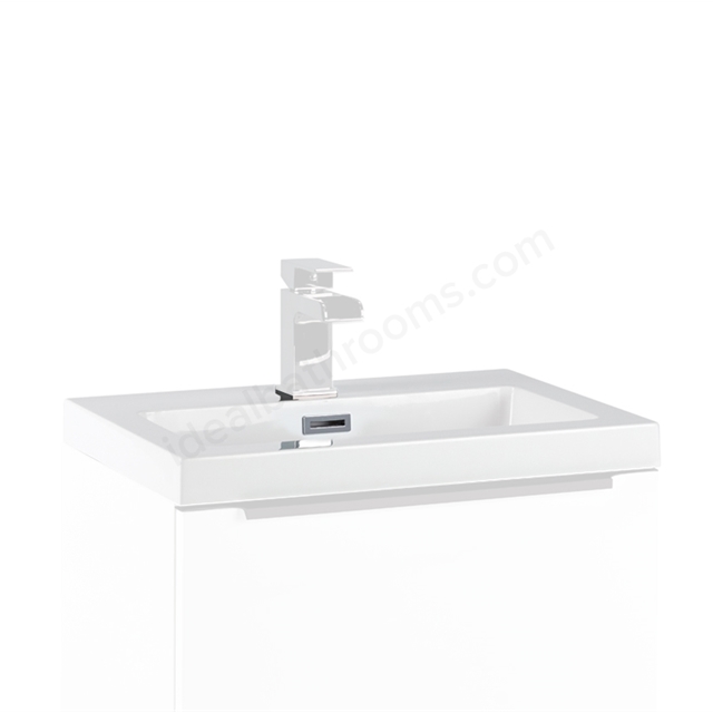 Scudo Muro 500mm x 350mm 1 Tap Hole Vanity Basin  -  White