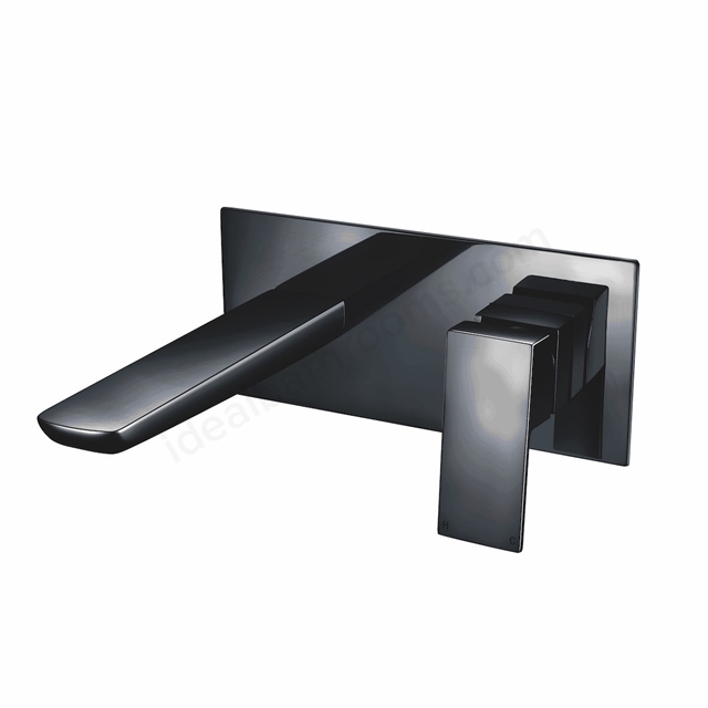 Scudo Muro 2 Tap Hole Wall Mounted Bath Filler - Matt Black