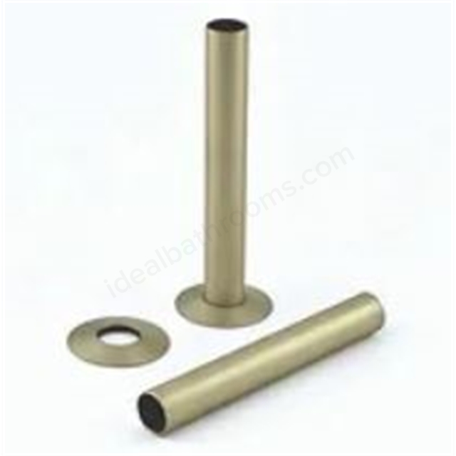 Essential Tube 15mm x 180mm Length w/ Wallplate Ring - Brushed Brass
