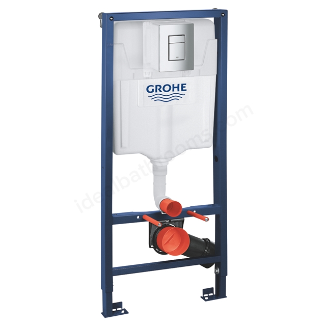 Grohe Rapid SL 1130mm x 500mm Installation Frame w/ Skate Cosmo Plate, Front Wall Brackets & Flushplate