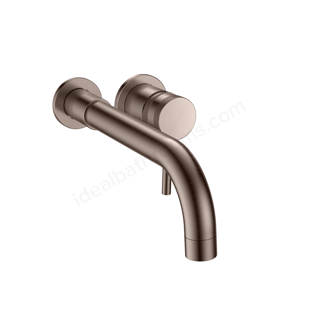 Scudo Core Wall Mounted 1 Handle Basin Mixer - Brushed Bronze