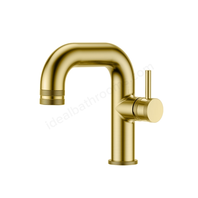 Scudo Core Deck Mounted Side Lever 1 Handle Mono Basin - Brushed Brass
