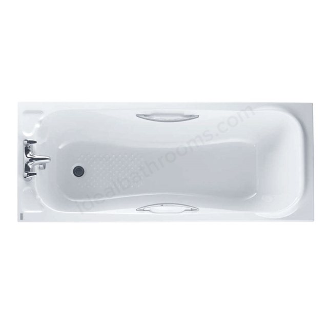 Twyford SIGNATURE 1700x700mm Rectangular Bath; Twin Grips; 0 Tap holes; White