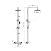 Scudo Core Round Rigid Riser Shower - Gunmetal