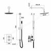 Scudo Core Round Handle; Head & Handset Riser Kit - Brushed Bronze