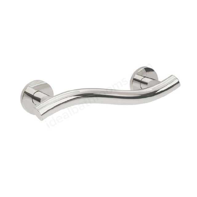 Bathex Yardley 600mm Wavy Stainless Steel Grab Rail - Mirror Polish