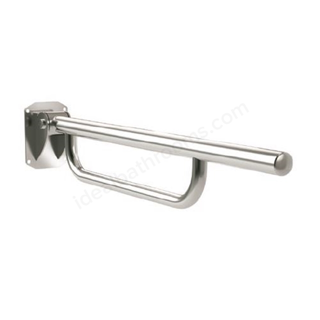 Bathex Friction 800mm Single Arm Concealed Stainless Steel Support Rail w/ Towel Rail - Mirror Polished
