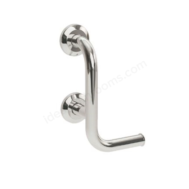 Bathex Professional 300mm Grab Rail w/ Right Hand Toilet Roll Holder - Mirror Polished