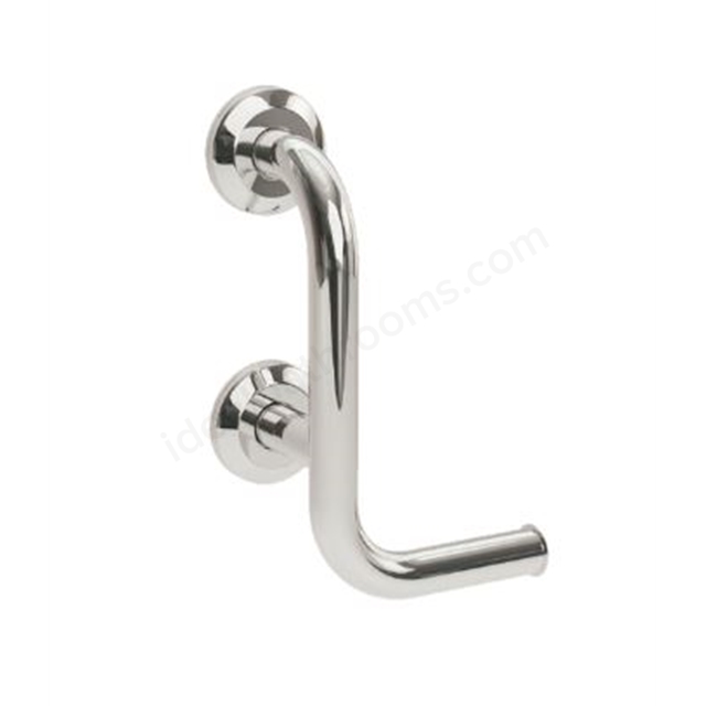 Bathex Professional 300mm Grab Rail w/ Left Hand Toilet Roll Holder - Mirror Polished