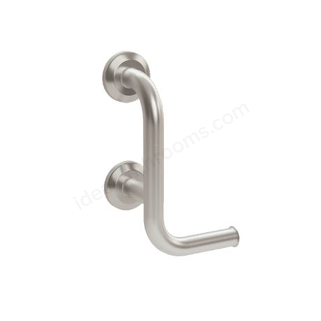 Bathex Professional 300mm Grab Rail w/ Left Hand Toilet Roll Holder - Sateen Polish