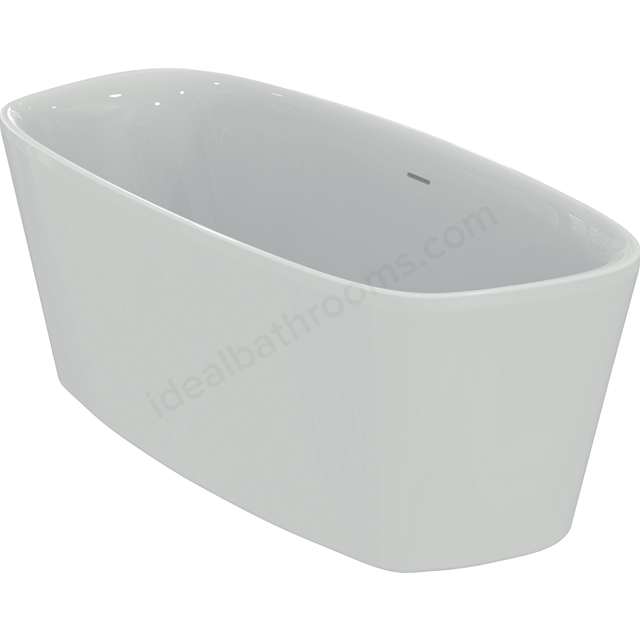 Atelier Dea 1700mm x 750mm freestanding double ended bath with clicker waste and integrated slotted overflow - White