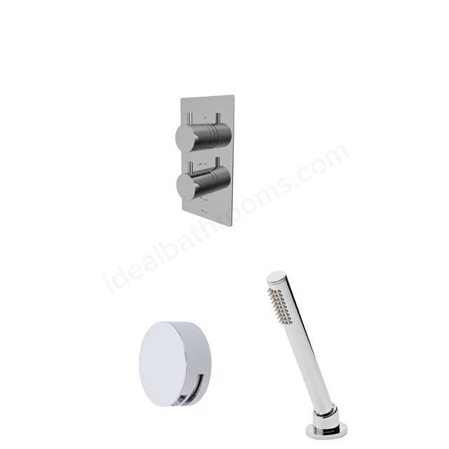 Tavistock Quantum Dual Function Shower System With Overflow Bath Filler & Deck Mounted Handset Chrome